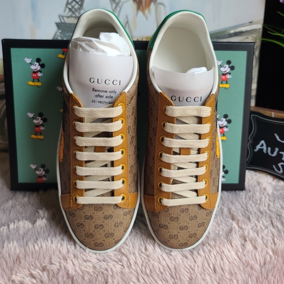 GUCCI Ace GG Supreme Canvas Sneakers With Mickey Mouse unisex - Picture 6 of 10
